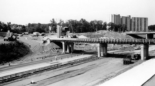 Widening of Shirley Highway and building of bridge, 1966. Courtesy Fairlington Properties, Realtors