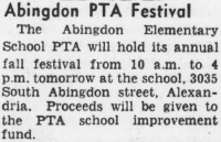 A newspaper or document excerpt describing an event in Abingdon's history.