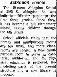 A newspaper or document excerpt describing an event in Abingdon's history.