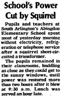 A newspaper or document excerpt describing an event in Abingdon's history.