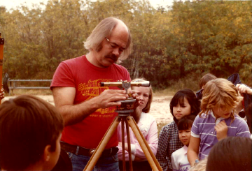 A photo documenting the construction of the Abingdon playground in 1985.