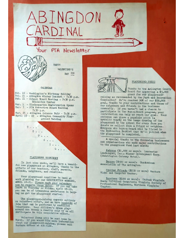 A photo documenting the construction of the Abingdon playground in 1985.