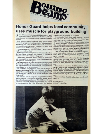 A photo documenting the construction of the Abingdon playground in 1985.