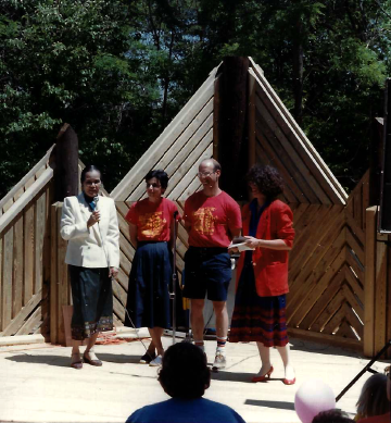 A photo documenting the construction of the Abingdon playground in 1985.