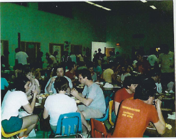 A photo documenting the construction of the Abingdon playground in 1985.